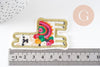 Ecusson brodé à repasser lama coloré customisation vêtement 67mm, écusson thermocollant,patch écusson brodé, x1 G9809
