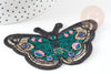 Ecusson brodé à repasser papillon vert 87mm, customisation vêtement, écusson thermocollant,patch écusson brodé, x1 G3263
