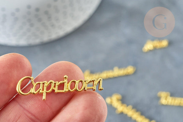 Elément à coller signe astrologique zamac doré 14-48mm, x1 (G3466)