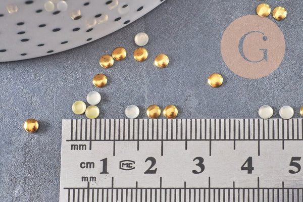 Element rond à coller en zamac doré,fournitures à coller pour décorer pierres et bijoux,4x2mm, x10 G5271
