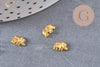 Éléphant à coller zamac doré 4x7mm,fournitures à coller pour décorer pierres et bijoux, x3 (G5280)