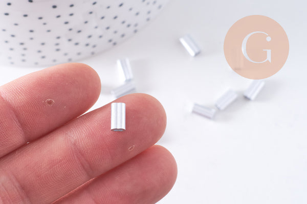 Embouts à sertir double pour câble 1mm aluminium platine, x2 (G10586)