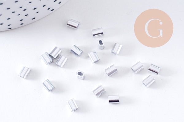 Embouts à sertir pour câble 1mm aluminium platine, x10 (G10585)