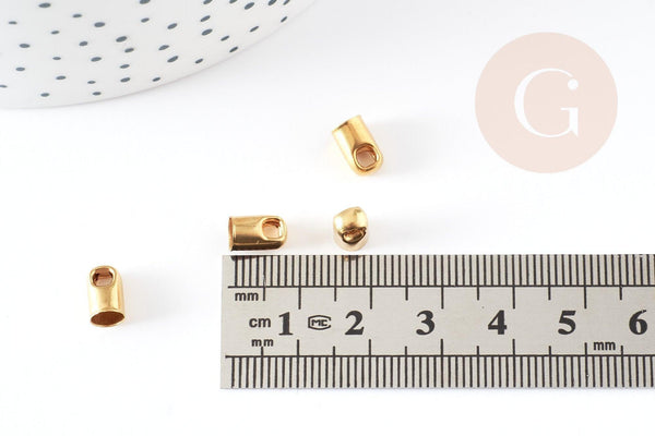 Embouts chaine-cordon laiton brut 5mm, x50 (9gr) (G2168)