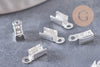 Embouts corde argenté pincer 10mm, x50 (4.6g) (G1400)