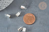 Embouts corde cordon laiton argenté 5,5mm, x10 (G7227)