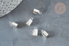Embouts corde cordon laiton argenté 5,5mm, x10 (G7227)