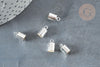 Embouts corde cordon laiton argenté 5,5mm, x10 (G7227)