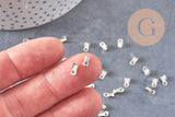 Embouts corde fer platine à pincer 6mm, x100 (3,2gr) (G10602)