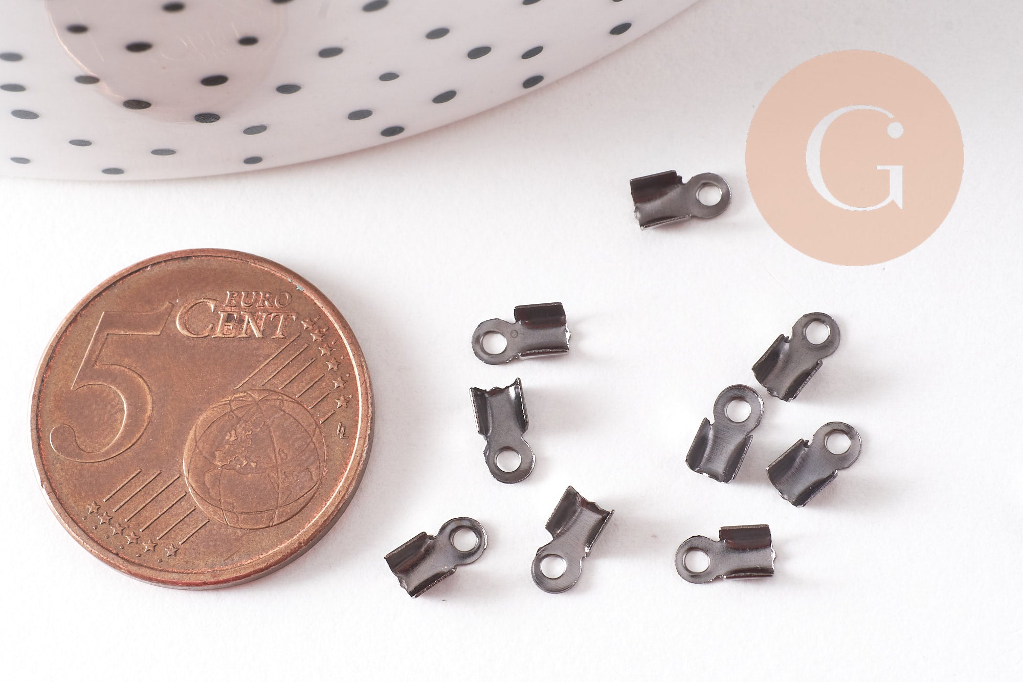 Embouts corde noirs metalgun à pincer 6mm, x100 (G2165)