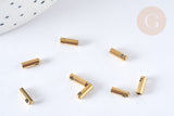 Embouts cordon acier inoxydable 304 doré 7.5mm, x10 (G7369)