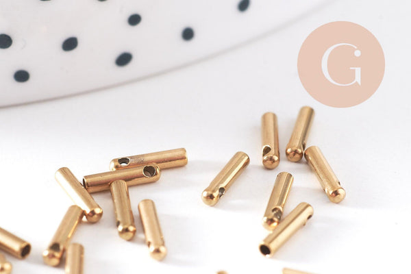 Embouts cordon acier inoxydable 304 doré IP 7x1.6mm, x10 (G10291)