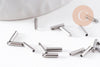 Embouts cordon et chaine acier 304 platine 7x1.6mm, x10 (G4048)