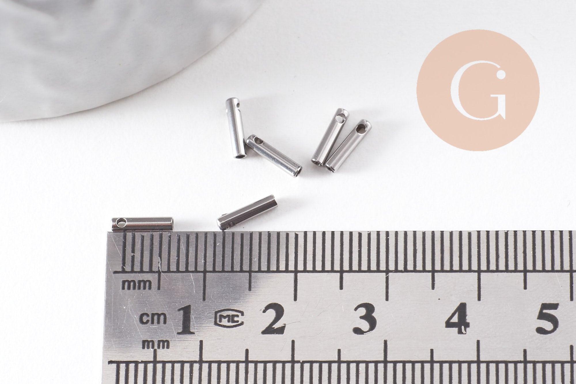Embouts cordon et chaine acier 304 platine 7x1.6mm, x10 (G4048)