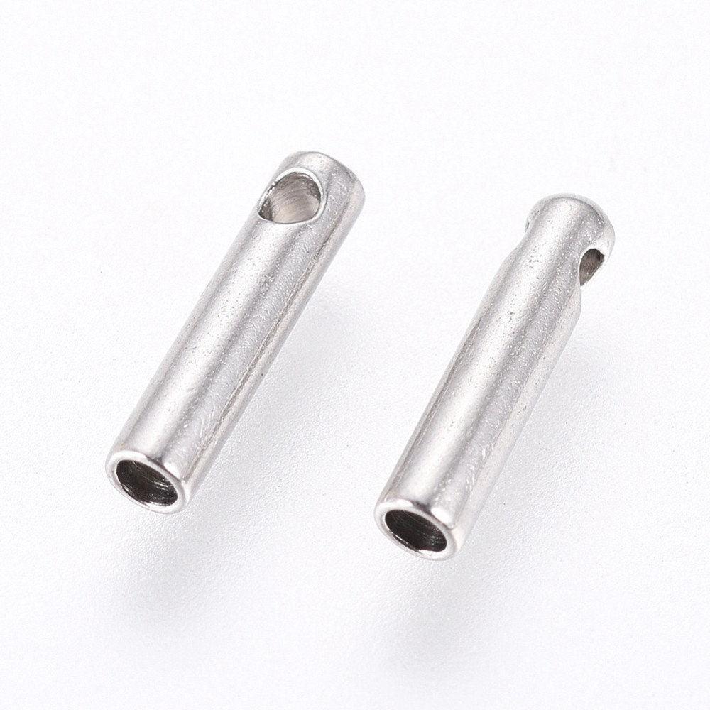 Embouts cordon et chaine acier 304 platine 7x1.6mm, x10 (G4048)