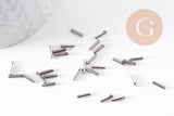Embouts cordon et chaine acier 304 platine 7x1.6mm, x10 (G4048)