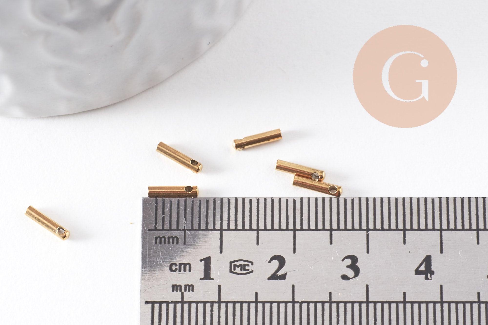 Embouts de cordon acier inoxydable doré IP 7x1.6mm, x10 (G4047)