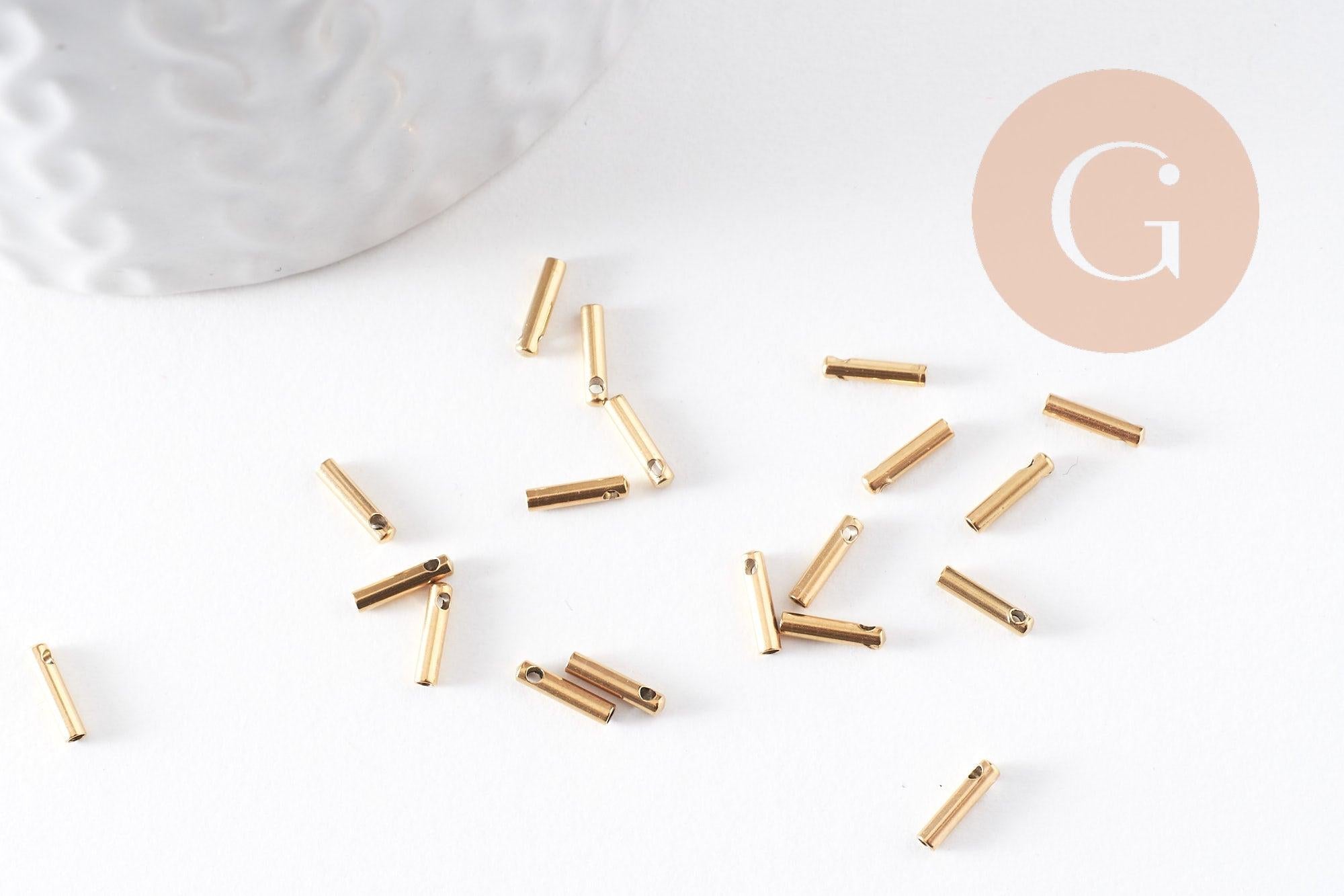 Embouts de cordon acier inoxydable doré IP 7x1.6mm, x10 (G4047)