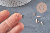 Rose gold IP stainless steel cord ends 7x1.6mm, x10 (G11262)