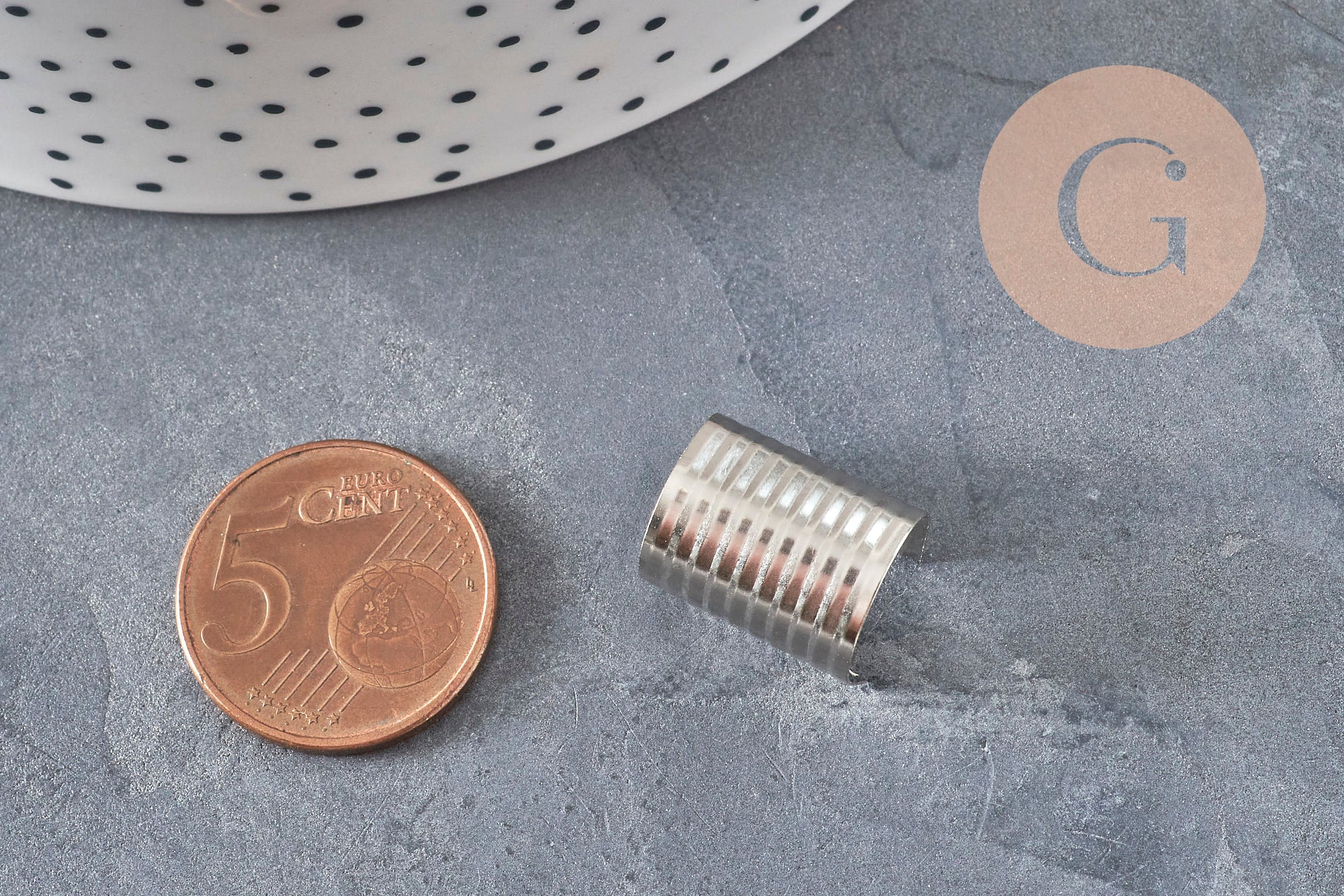 Terminales redondos para cuerda de hierro plano, para engarzar, 15mm, x10 (G11206)