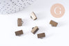 Embouts ruban laiton bronze à pincer 10mm, x10 (G4518)