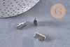 Embouts ruban métal platine à pincer 13mm, x10 (G1112)