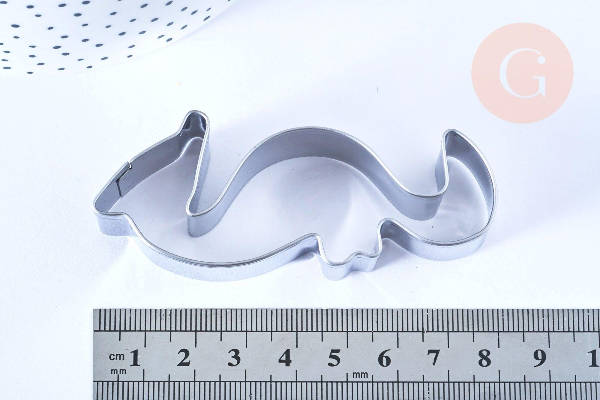 Emporte-pièce hippocampe en acier inoxydable 7.5cm, x1 (G4820)