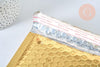 Enveloppes à bulles en plastique métallisé doré 22.5x15cm, x10 (G6809)