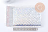 Enveloppes à bulles métallisé argent holographique 24x15cm, x10 (G10062)