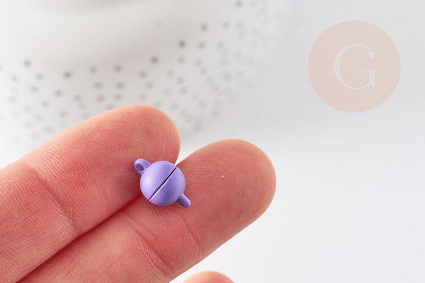 Fermoir aimanté zamac violet 13mm, x1 (G5865)