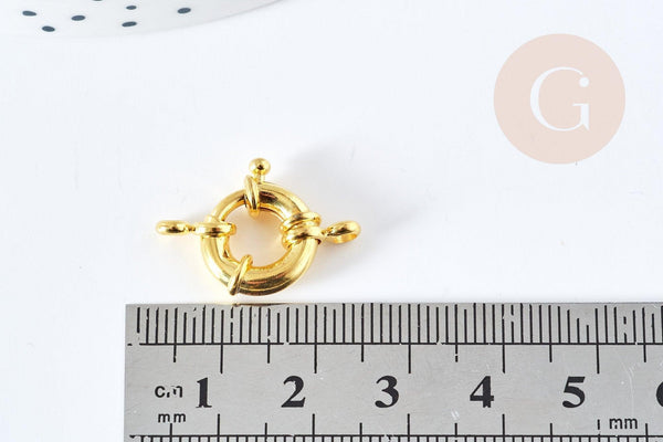 Fermoir bouée marin laiton doré 12.5-13mm,x1 (G8529)