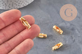 Cierre de cadena de bolas de acero inoxidable dorado 304 de 18,5 mm, x10 VÁLIDO