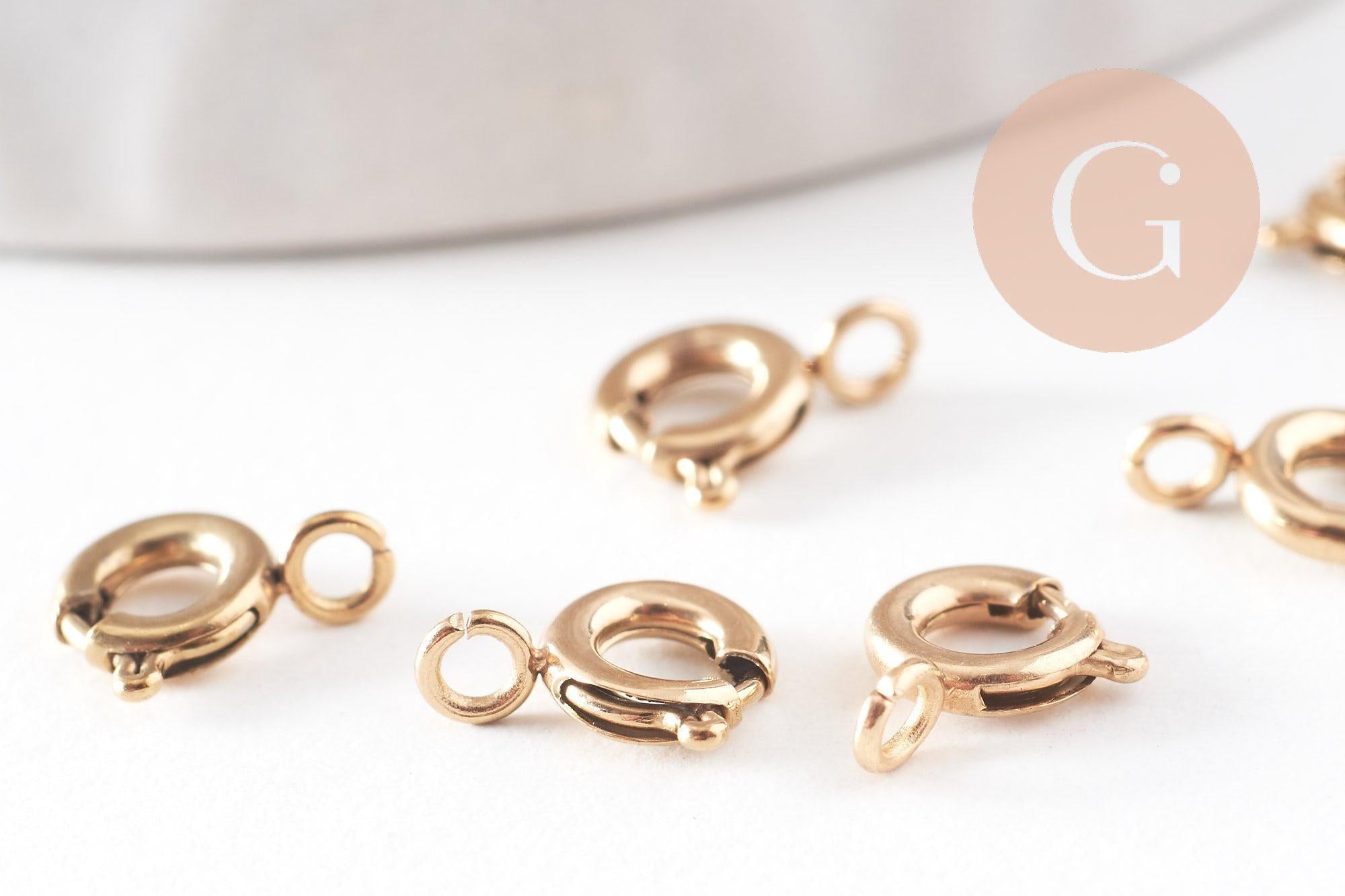 Fermoir marin acier 304 inoxydable doré IP 7.5mm, x10 (G4000)