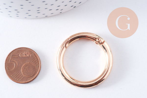 Fermoir mousqueton clapet XXL rond zamac doré 32.5mm, x1 (G10652)