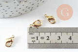 Fermoir mousqueton laiton doré 12mm, x10 (G10116)