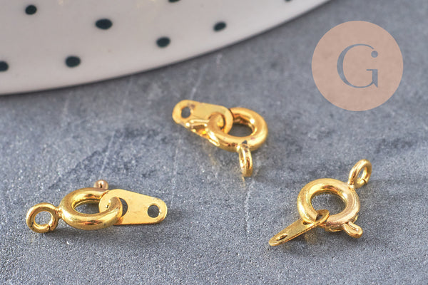 Fermoirs Marins laiton doré 8mm, x10 (G10574)