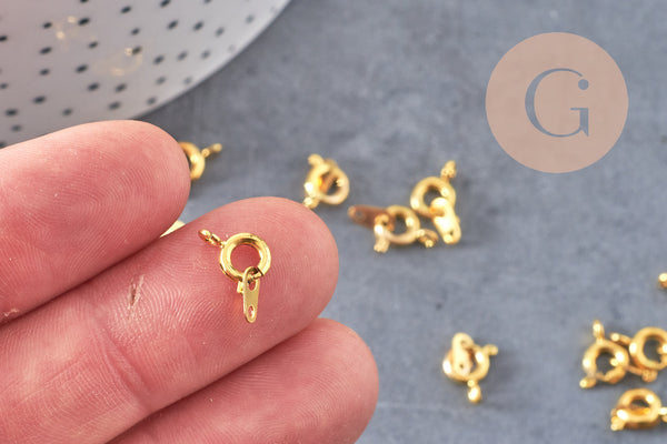 Fermoirs Marins laiton doré 8mm, x10 (G10574)