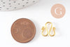 Fermoirs crochet M acier 304 inoxydable doré 12.5mm, x2 (G9722)
