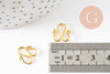 Fermoirs crochet M acier 304 inoxydable doré 12.5mm, x2 (G9722)