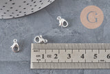 304 Stainless Steel Lobster Clasps, Silver Plated, 10mm, x10 (G11176)