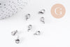 Fermoirs mousquetons acier 304 inoxydable platine 11mm, x10 (G10098)