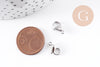 Fermoirs mousquetons acier 316 inoxydable platine 12mm, x5 (G10099)