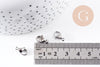 Fermoirs mousquetons acier 316 inoxydable platine 12mm, x5 (G10099)