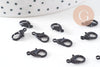 Fermoirs mousquetons zamac noir intense 12mm, x10 (G10605)