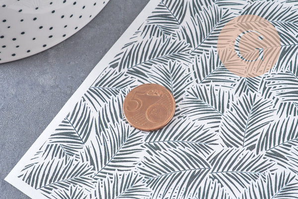 Feuille de transfert polymère – Feuilles de palme Kaki 14x10 cm, x1 (G10767)