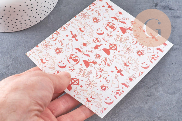 Feuille de transfert polymère – Halloween orange 14x10 cm, x1 (G10783)