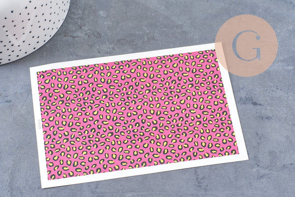 Feuille de transfert polymère – Léopard 14x9 cm, x1 (G10561)