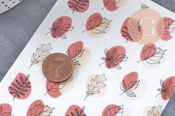 Feuille de transfert polymère – Motif Bulle Automne 14x10 cm, x1 (G11008)