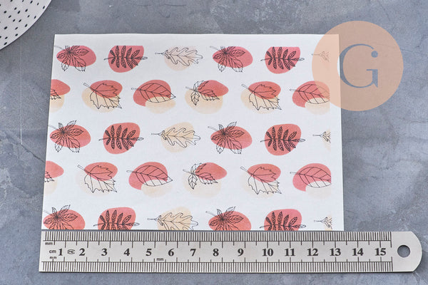 Feuille de transfert polymère – Motif Bulle Automne 14x10 cm, x1 VALIDE