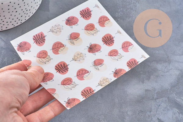 Feuille de transfert polymère – Motif Bulle Automne 14x10 cm, x1 VALIDE